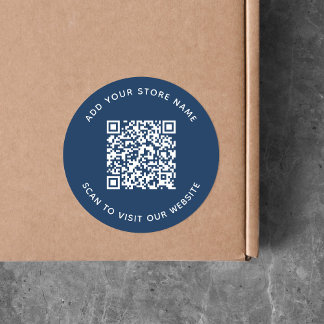 Sticker Rond Ajouter un nom et votre site Web QR Code Couleur p