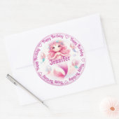 Sticker Rond Ajouter un nom Mermaid (Enveloppe)