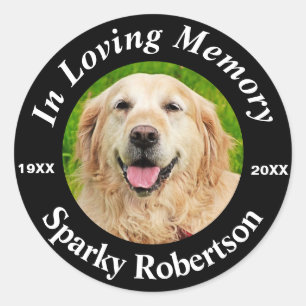 Sticker Rond Ajouter une photo et un nom Pet Memorial