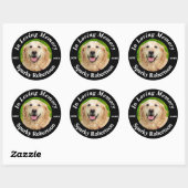 Sticker Rond Ajouter une photo et un nom Pet Memorial (Feuille)