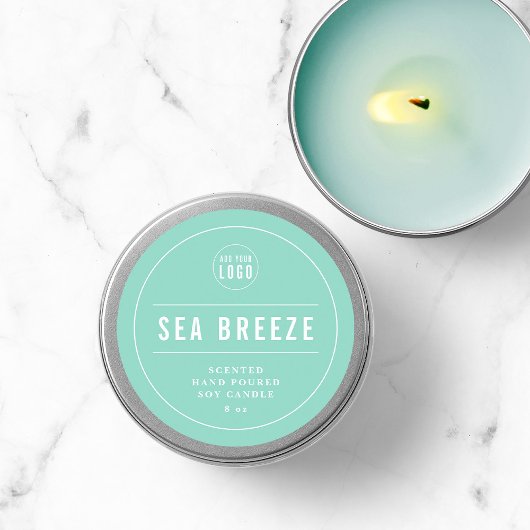 Sticker Rond Ajouter votre logo Bordure et lignes blanches Coul