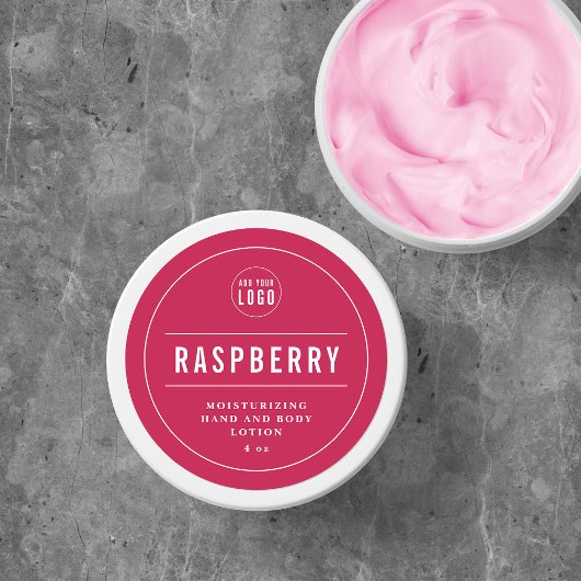 Sticker Rond Ajouter votre logo Bordure et lignes blanches Coul