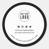 Sticker Rond Ajouter Votre Logo Bordure Personnalisée Social Me (Devant)
