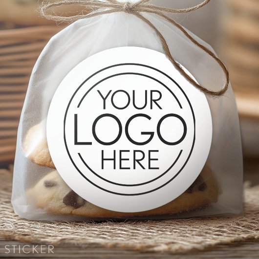 Sticker Rond Ajouter votre logo Business Modern Minimalist - Bl