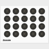 Sticker Rond Ajouter Votre Logo Chalkboard Black Simple Modern (Feuille)