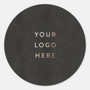 Sticker Rond Ajouter Votre Logo Chalkboard Black Simple Modern