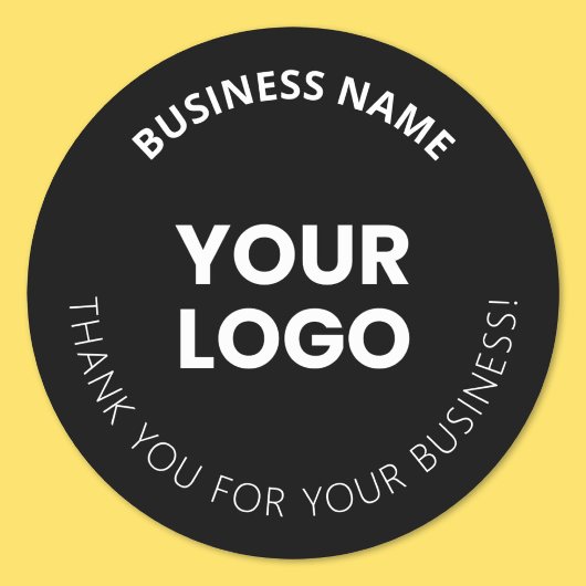 Sticker Rond Ajouter votre logo et un message de Merci modifiab
