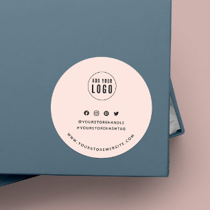 Sticker Rond Ajouter Votre Logo Médias Sociaux Personnalisé Mar