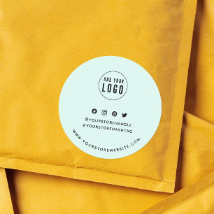 Sticker Rond Ajouter Votre Logo Médias Sociaux Personnalisé Mar