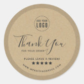 Sticker Rond Ajouter votre logo Merci examen Kraft (Devant)