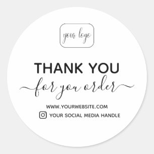 Sticker Rond Ajouter votre logo   merci pour votre commande