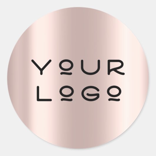 Sticker Rond Ajouter Votre Logo Moderne Metallic Minimal Blush  (Devant)