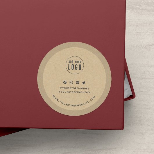 Sticker Rond Ajouter Votre Logo Social Media Branding Kraft