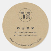 Sticker Rond Ajouter Votre Logo Social Media Branding Rustic Kr (Devant)