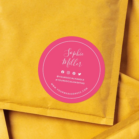 Sticker Rond Ajouter Votre Nom Couleur Personnalisée Social Med