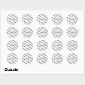 Sticker Rond Ajouter votre nom couple notes musicales battement (Feuille)