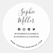 Sticker Rond Ajouter votre nom Social Media Branding (Devant)