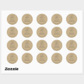 Sticker Rond Ajouter Votre Nom Social Media Branding Rustic Kra (Feuille)