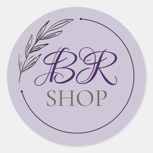 Sticker Rond ajouter votre propre logo Business | violet (Devant)