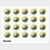Sticker Rond Ajouter votre propre photo Premier anniversaire (Feuille)