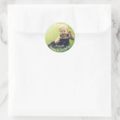 Sticker Rond Ajouter votre propre photo Premier anniversaire (Sac)