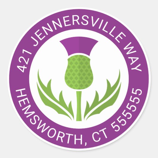 Sticker Rond Ajouter votre texte | Adresse du chardon (Devant)