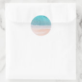 Sticker Rond Ajouter Votre Texte Blank Modèle Beach Sand Blue S (Sac)