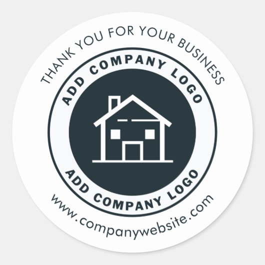 Sticker Rond Ajoutez le logo de votre entreprise Site web perso (Devant)