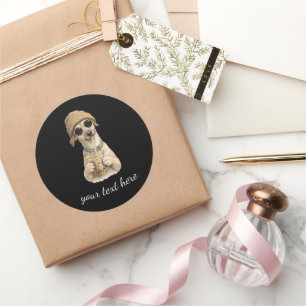 Sticker Rond Ajoutez le nom et la photo de votre chien