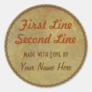 Sticker Rond Ajoutez votre cuisson des textes ou ouvrez