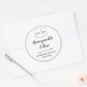 Sticker Rond Ajoutez votre logo bougie soja noir & blanc (Enveloppe)