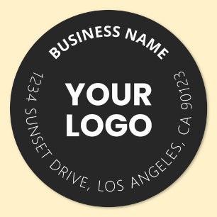 Sticker Rond Ajoutez votre logo et texte circulaire modifiable