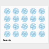 Sticker Rond Ajoutez votre message Flocons d'ours polaire (Feuille)