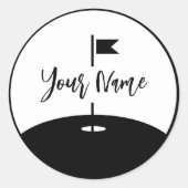 Sticker Rond Ajoutez Votre Nom Golf (Devant)