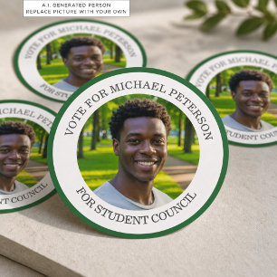 Sticker Rond Ajoutez votre propre photo et titre de campagne él