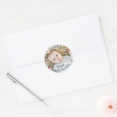 Sticker Rond Ajoutez votre propre photo First Birthday Classic  (Enveloppe)