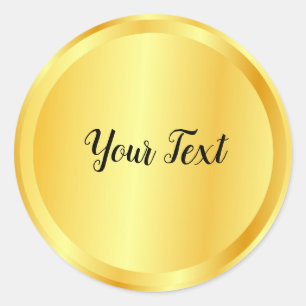 Sticker Rond Ajoutez Votre Texte Faux Or Modèle Glamour Vierge