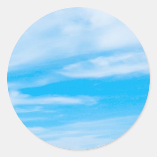 Sticker Rond Ajoutez Votre Texte Ici Modèle de Ciel Bleu Nuages (Devant)