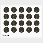 Sticker Rond Ajoutez Votre Texte Marbre Noir Foncé (Feuille)