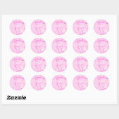 Sticker Rond Ajoutez Votre Texte Marbre Rose Pastel (Feuille)