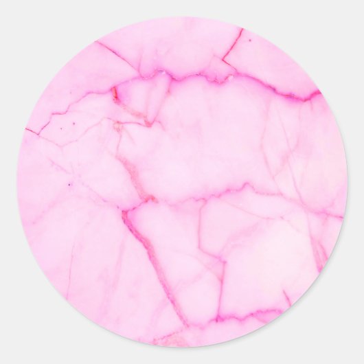 Sticker Rond Ajoutez Votre Texte Marbre Rose Pastel (Devant)