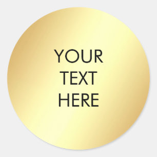Sticker Rond Ajoutez Votre Texte Modèle Faux Or Glamour