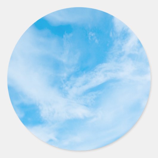 Sticker Rond Ajoutez Votre Texte Modèle Vierge Ciel Bleu Nuages (Devant)