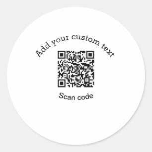 Sticker Rond Ajoutez votre texte personnalisé code QR de numéri