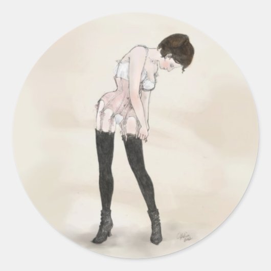 Sticker Rond Ajuster les bas (Devant)