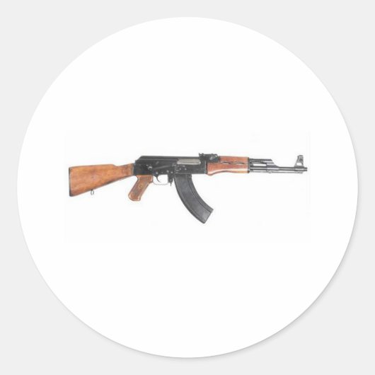 Sticker Rond AK47 Fusil d'assaut (Devant)