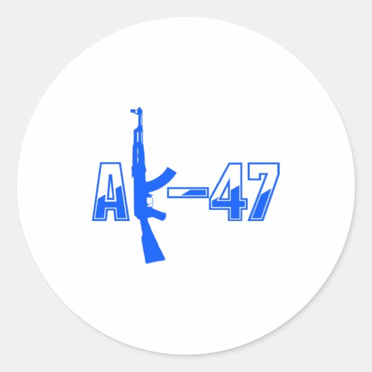 Sticker Rond AK-47 AKM Assault Rifle Logo Blue.png (Devant)