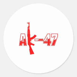 Sticker Rond AK-47 AKM Assault Rifle Logo Red.png