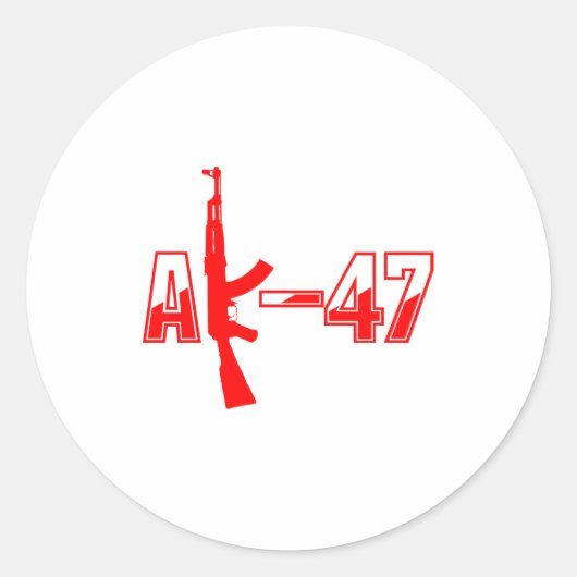 Sticker Rond AK-47 AKM Assault Rifle Logo Red.png (Devant)