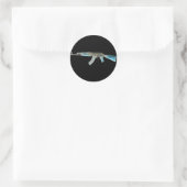 Sticker Rond AK-47 Bleu négatif (Sac)